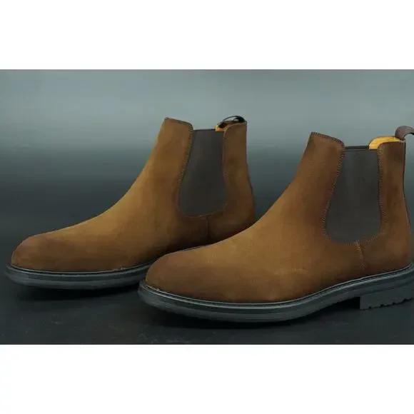 Magnanni Bonn Chelsea Mid Brown Men's Ankle Boot Size 12 New $399